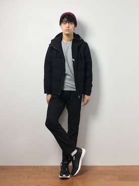 「LE JUN（ルジュン）のアイテム（ダウンジャケット/コート）」を使った、ryuto irieさん（メンズ・176cm）の冬コーディネート