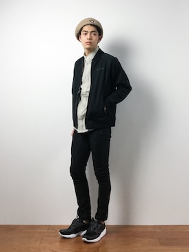 「KaneZ（ケインズ）のアイテム（ハンチング/ベレー帽）」を使った、ryuto irieさん（メンズ・176cm）の冬コーディネート