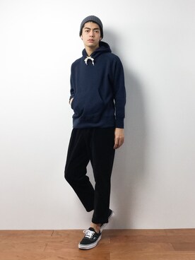 「SEVENDAYS=SUNDAY（セブンデイズサンデイ）のアイテム（パーカー）」を使った、ryuto irieさん（メンズ・176cm）の冬コーディネート