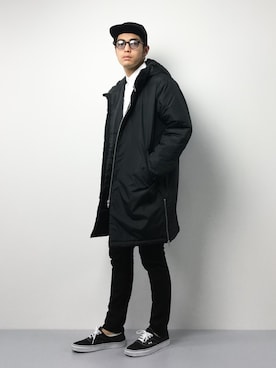 「JUNRED（ジュンレッド）のアイテム（ダウンジャケット/コート）」を使った、ryuto irieさん（メンズ・177cm）の冬コーディネート