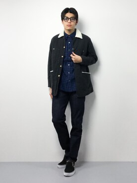 「Lee（リー）のアイテム（その他アウター）」を使った、ryuto irieさん（メンズ・177cm）の冬コーディネート