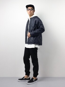 「NVy by（ネイビーバイ）のアイテム」を使った、ryuto irieさん（メンズ・177cm）の冬コーディネート