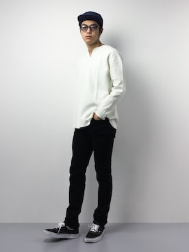 「URBAN RESEARCH Sonny Label（アーバンリサーチサニーレーベル）のアイテム（キャップ）」を使った、ryuto irieさん（メンズ・177cm）の冬コーディネート