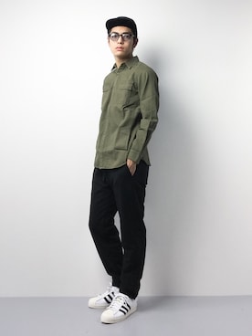 「EN ROUTE（アンルート）のアイテム（その他パンツ）」を使った、ryuto irieさん（メンズ・177cm）の冬コーディネート