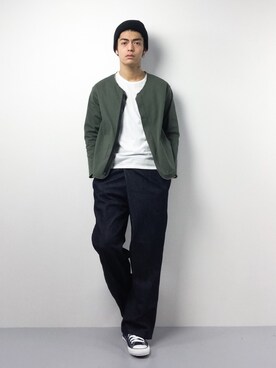 「my beautiful landlet（マイビューティフルランドレット）のアイテム（ブルゾン）」を使った、ryuto irieさん（メンズ・177cm）の冬コーディネート