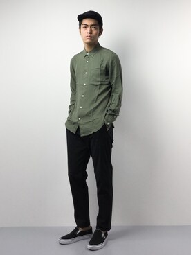 「MONKEY TIME（モンキータイム）のアイテム（帽子）」を使った、ryuto irieさん（メンズ・177cm）の冬コーディネート