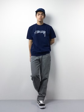 「STUSSY（ステューシー）のアイテム（スウェット）」を使った、ryuto irieさん（メンズ・177cm）の冬コーディネート