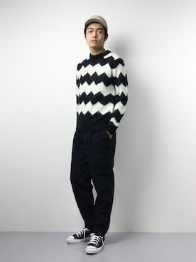 「EN ROUTE（アンルート）のアイテム（パンツ）」を使った、ryuto irieさん（メンズ・177cm）の冬コーディネート