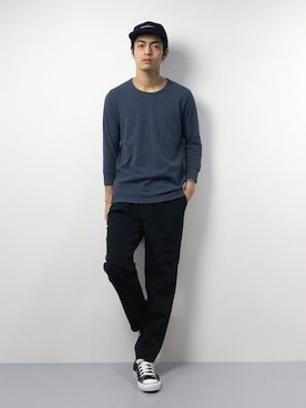 「EN ROUTE（アンルート）のアイテム（その他パンツ）」を使った、ryuto irieさん（メンズ・177cm）の冬コーディネート