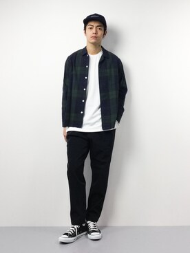 「EN ROUTE（アンルート）のアイテム（その他パンツ）」を使った、ryuto irieさん（メンズ・177cm）の冬コーディネート