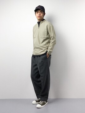 「EN ROUTE（アンルート）のアイテム（パンツ）」を使った、ryuto irieさん（メンズ・177cm）の冬コーディネート