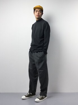 「EN ROUTE（アンルート）のアイテム（パンツ）」を使った、ryuto irieさん（メンズ・177cm）の冬コーディネート