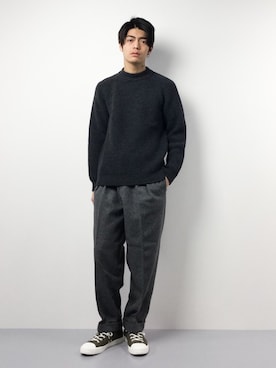 「EN ROUTE（アンルート）のアイテム（パンツ）」を使った、ryuto irieさん（メンズ・177cm）の冬コーディネート