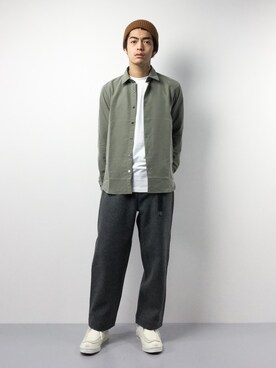 「EN ROUTE（アンルート）のアイテム（パンツ）」を使った、ryuto irieさん（メンズ・177cm）の冬コーディネート