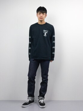 「SHIPS JET BLUE（シップスジェットブルー）のアイテム（Tシャツ/カットソー）」を使った、ryuto irieさん（メンズ・177cm）の冬コーディネート