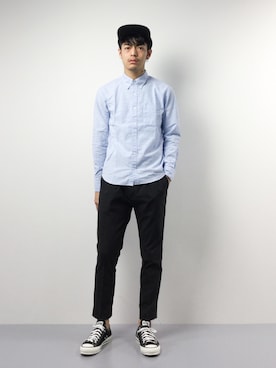 「MONKEY TIME（モンキータイム）のアイテム（帽子）」を使った、ryuto irieさん（メンズ・177cm）の冬コーディネート