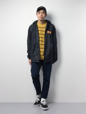 「BEAMS（ビームス）のアイテム（ナイロンジャケット）」を使った、ryuto irieさん（メンズ・177cm）の冬コーディネート
