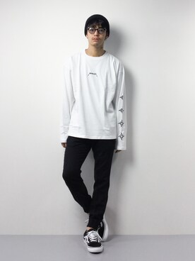 「MONKEY TIME（モンキータイム）のアイテム（Tシャツ/カットソー）」を使った、ryuto irieさん（メンズ・177cm）の冬コーディネート