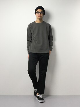 「MONKEY TIME（モンキータイム）のアイテム（スウェット）」を使った、ryuto irieさん（メンズ・177cm）の冬コーディネート
