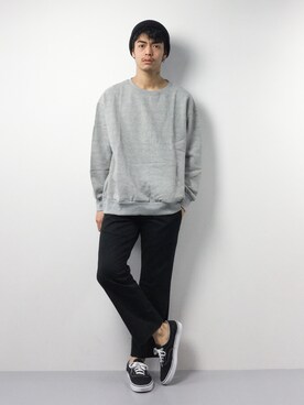 「CASPER JOHN AIVER（キャスパージョンアイバー）のアイテム（スウェット）」を使った、ryuto irieさん（メンズ・177cm）の冬コーディネート