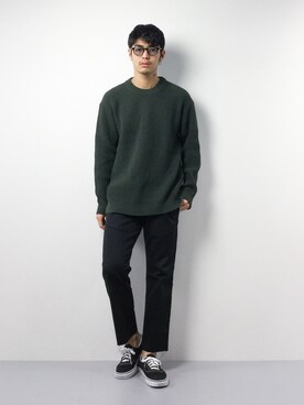 「MONKEY TIME（モンキータイム）のアイテム（ニット/セーター）」を使った、ryuto irieさん（メンズ・177cm）の冬コーディネート