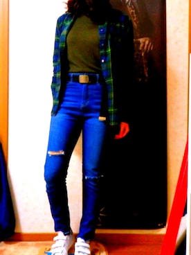 「ARROW（アロー）のアイテム（パンツ）」を使った、saakkkiiiiさん（レディース・158cm）の春コーディネート