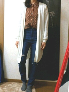 「ARROW（アロー）のアイテム（パンツ）」を使った、saakkkiiiiさん（レディース・158cm）の春コーディネート