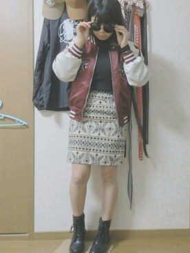 「ARROW（アロー）のアイテム（スカート）」を使った、saakkkiiiiさん（レディース・158cm）の秋コーディネート