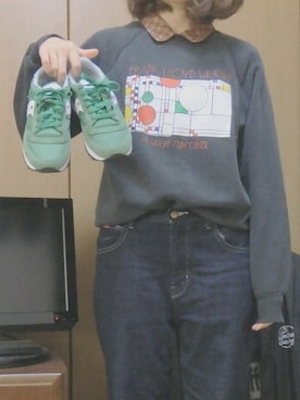 「e.r.g*（イーアールジー）のアイテム（パンツ）」を使った、saakkkiiiiさん（レディース・158cm）の冬コーディネート