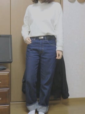 「e.r.g*（イーアールジー）のアイテム（パンツ）」を使った、saakkkiiiiさん（レディース・158cm）の春コーディネート