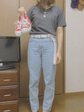 「H&M（エイチ・アンド・エム）のアイテム（メガネ）」を使った、saakkkiiiiさん（レディース・158cm）の夏コーディネート