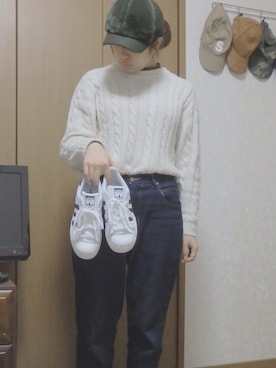 「e.r.g*（イーアールジー）のアイテム（パンツ）」を使った、saakkkiiiiさん（レディース・158cm）の冬コーディネート