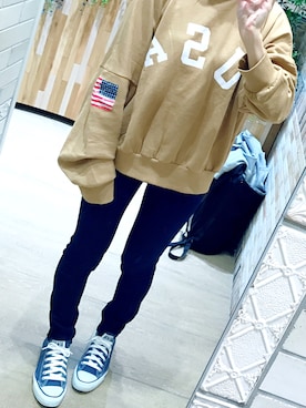 「USA」｜「アイテム（スウェット）」を使った、kapochanさん（レディース・162cm）の秋コーディネート