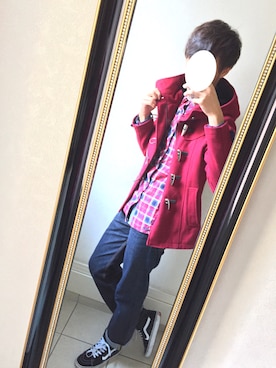 「semantic design（セマンティックデザイン）のアイテム（ダッフルコート）」を使った、けるんさん（メンズ・181cm）の春コーディネート