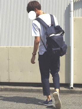 「アイテム（ネックレス、ブラウン系）」を使った、けるんさん（メンズ・181cm）の夏コーディネート