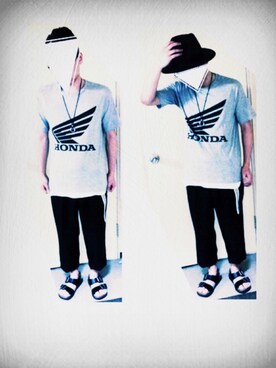 「WEGO（ウィゴー）のWEGO/スラブワッフルラウンドロングタンクトップ（タンクトップ）」を使った、らんらんくるくる プチプラさん（メンズ・163cm）の夏コーディネート