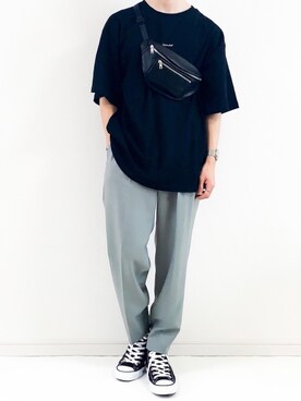 「CONVERSE（コンバース）のconverse コンバース ALL STAR HI オールスター ハイ 3206 BLACK(US)（スニーカー）」を使った、みっつーさん（メンズ・163cm・20代）の春コーディネート