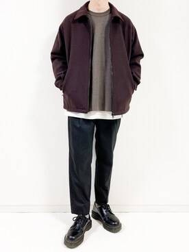 「WYM LIDNM（ウィム バイ リドム）のMILANO RIB HEAVY WEIGHT PO KNIT（ニット/セーター）」を使った、みっつーさん（メンズ・163cm）の冬コーディネート