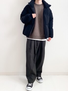 「CONVERSE（コンバース）のconverse コンバース ALL STAR HI オールスター ハイ 3206 BLACK(US)（スニーカー）」を使った、みっつーさん（メンズ・163cm・20代）の冬コーディネート