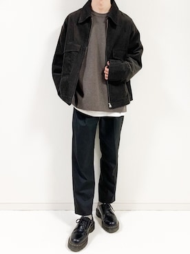 「WYM LIDNM（ウィム バイ リドム）のMILANO RIB HEAVY WEIGHT PO KNIT（ニット/セーター）」を使った、みっつーさん（メンズ・163cm）の冬コーディネート