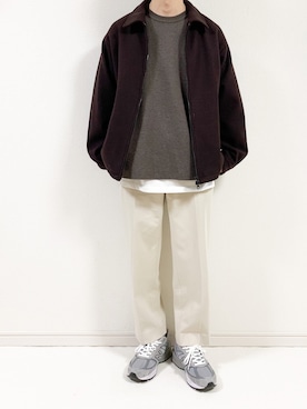 「WYM LIDNM（ウィム バイ リドム）のMILANO RIB HEAVY WEIGHT PO KNIT（ニット/セーター）」を使った、みっつーさん（メンズ・163cm）の冬コーディネート