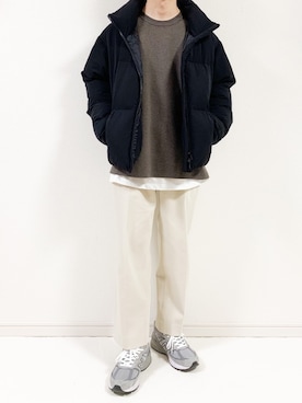 「WYM LIDNM（ウィム バイ リドム）のMILANO RIB HEAVY WEIGHT PO KNIT（ニット/セーター）」を使った、みっつーさん（メンズ・163cm）の冬コーディネート