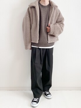 「CONVERSE（コンバース）のconverse コンバース ALL STAR HI オールスター ハイ 3206 BLACK(US)（スニーカー）」を使った、みっつーさん（メンズ・163cm・20代）の冬コーディネート