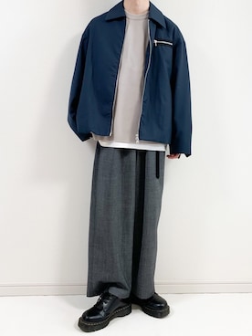 「WYM LIDNM（ウィム バイ リドム）のMILANO RIB HEAVY WEIGHT PO KNIT（ニット/セーター）」を使った、みっつーさん（メンズ・163cm）の春コーディネート