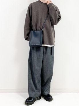 「WYM LIDNM（ウィム バイ リドム）のMILANO RIB HEAVY WEIGHT PO KNIT（ニット/セーター）」を使った、みっつーさん（メンズ・163cm）の春コーディネート