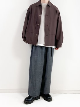「WYM LIDNM（ウィム バイ リドム）のMILANO RIB HEAVY WEIGHT PO KNIT（ニット/セーター）」を使った、みっつーさん（メンズ・163cm）の春コーディネート