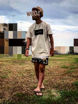 「shuca（シュカ）のアイテム（パンツ）」を使った、☆m(@s@)shi★さん（メンズ・168cm）の夏コーディネート