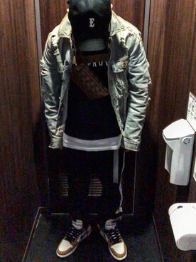 「D&G（ディーアンドジー）のアイテム（デニムジャケット）」を使った、☆m(@s@)shi★さん（メンズ・168cm）の冬コーディネート