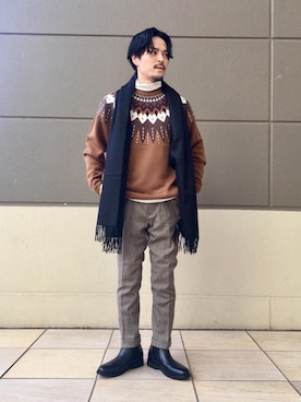 「BRONTE（ブロンテ）のアイテム」を使った、坂本裕太さん（メンズ・168cm）の秋コーディネート