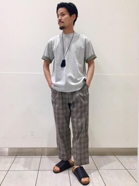 「green label relaxing（グリーンレーベルリラクシング）のアイテム（アクセサリー）」を使った、坂本裕太さん（メンズ・168cm）の夏コーディネート